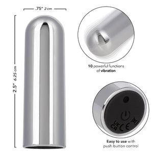 10 Function Rechargeable Bullet - Silver - MyPleasure