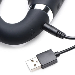 10x Mighty Rider Vibrating Strapless Strap-on Black - MyPleasure