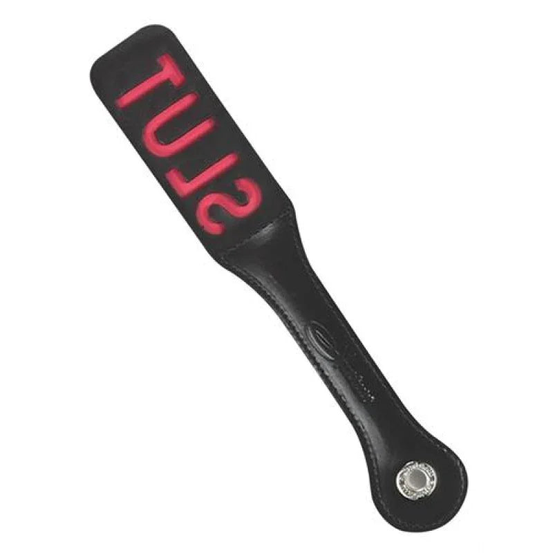 12 Inch Leather Impression Paddle - Slut - MyPleasure