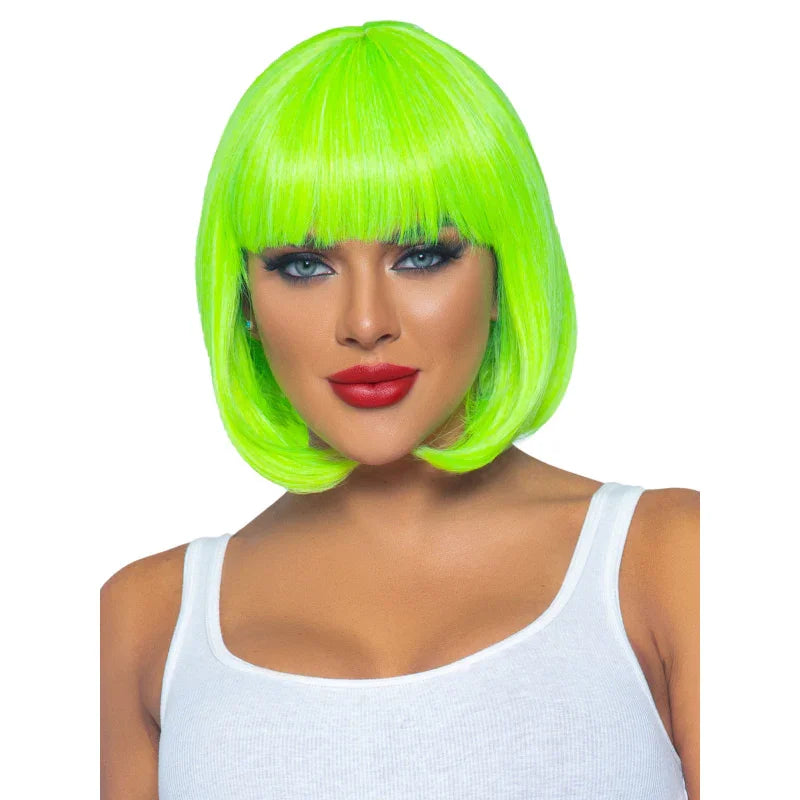 12 Inch Short Bob Wig - Neon Green - MyPleasure