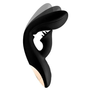 7x Bendable Silicone Clit Stimulating Vibrator - Black