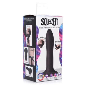 Squeezable Slender Dildo - Black