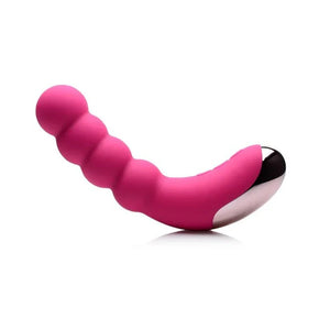 Silicone Beaded Vibrator - Magenta