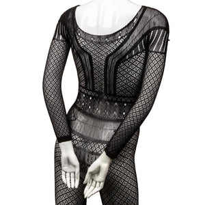 Scandal Full Length Lace Body Suit - One Size - Black