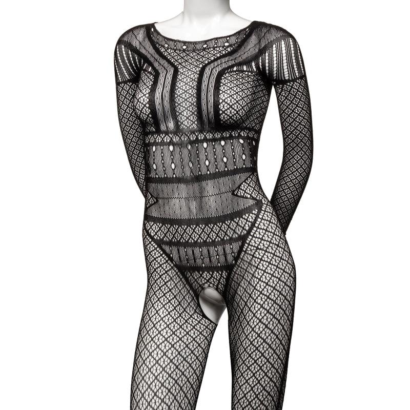 Scandal Full Length Lace Body Suit - One Size - Black