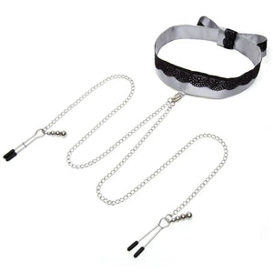 Fifty Shades of Grey Play Nice Satin Collar and Nipple Clamps