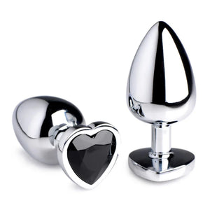 Black Heart Gem Anal Plug - Large