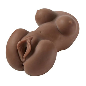 Cloud 9 Mini Body Dual Stroker Pleasure Pussy and Ass - Brown