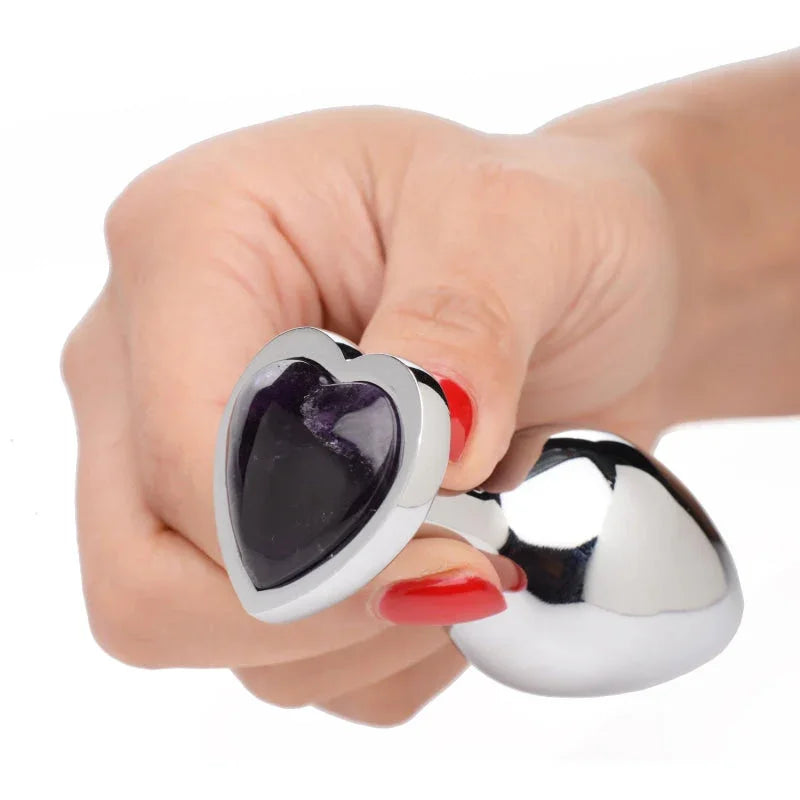 Amethyst Heart Anal Plug - Small