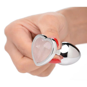 Rose Quartz Heart Anal Plug -Medium