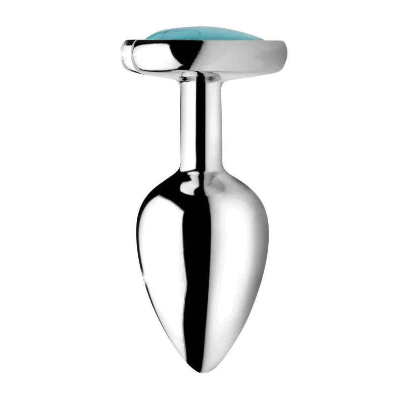 Turquoise Heart Anal Plug - Medium