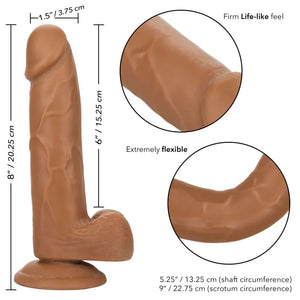 Size Queen 6 inch/15.25 Cm - Brown