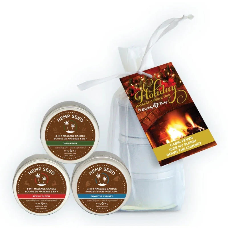 Holiday Trio - 2 Oz. Holiday Candles in Organza Bag