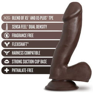 Au Naturel - Troy - 6 Inch Dildo - Chocolate