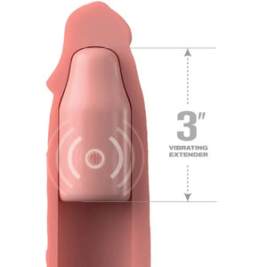 Fantasy X-Tensions Elite 9 Inch Sleeve Vibrating 3 Inch Plug With Remote - Light