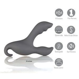 Apollo 15-Function Remote Control Prostate Massager - Grey