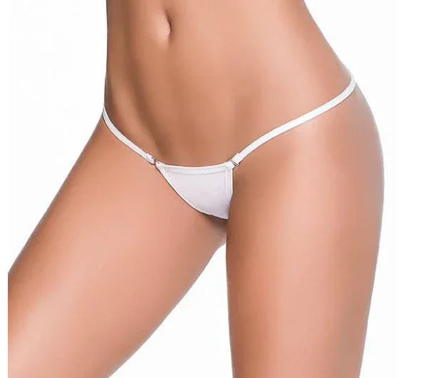 Hip Hugging Clip Y-Back Thong - Medium/large - White