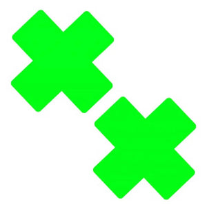 Neon Greeny Temperature Reactive X Factor Nipple Cover Pasties