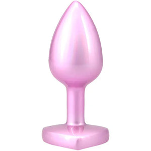 Booty Bling Metal Heart Plug - Small - Pink