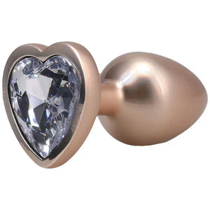 Booty Bling Metal Heart Plug - Medium - Gold