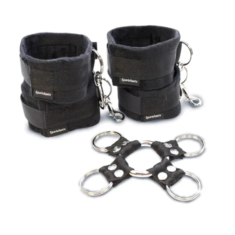 5 Piece Hog Tie and Cuff Set - Black - MyPleasure