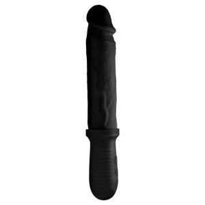 8x Auto Pounder Vibrating and Thrusting Dildo With Handle - Black