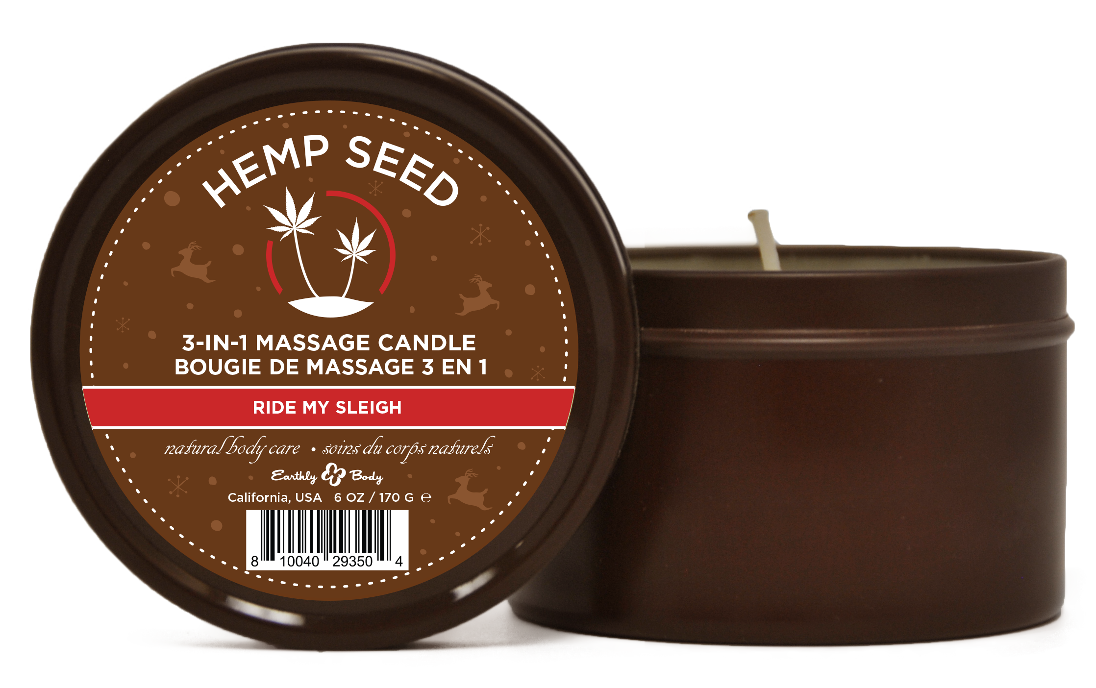 Hemp Seed 3-in-1 Massage Candle Ride My Sleigh 6oz/ 170 G