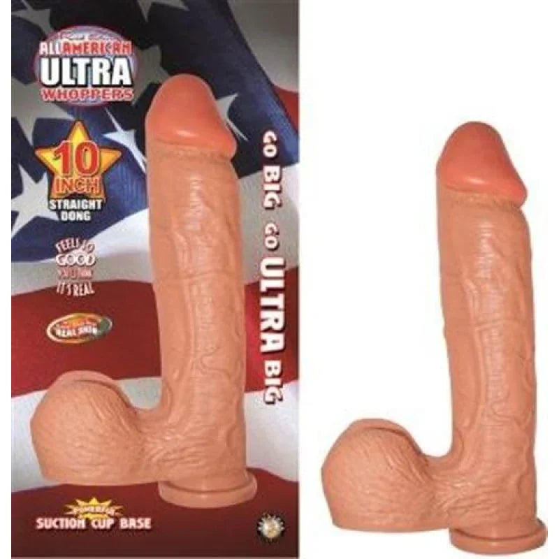 All American Ultra Whoppers - 10 in Straight Dong -Flesh - MyPleasure