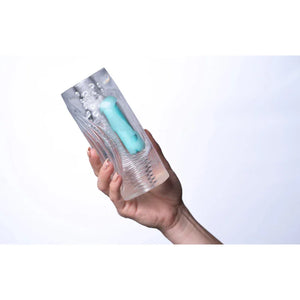 Aster Vibrating Male Masturbator With Bullet - Clear - MyPleasure