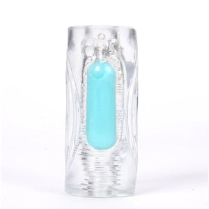 Aster Vibrating Male Masturbator With Bullet - Clear - MyPleasure