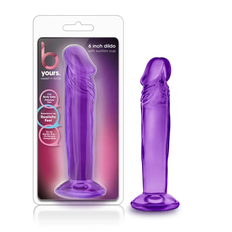 B Yours - Sweet n' Small 6 Inch Dildo With Suction Cup - Purple - MyPleasure