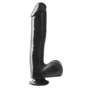 Basix Rubber Works - 10 Inch Dong With Suction Cup - Black - MyPleasure