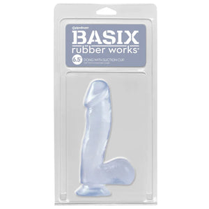 Basix Rubber Works - 6.5 Inch Dong With Suction Cup - Clear - MyPleasure