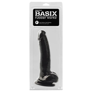 Basix Rubber Works 9 Inch Suction Cup Dong - Black - MyPleasure