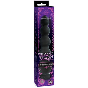 Black Magic 7 Inch Ribbed Vibe - MyPleasure