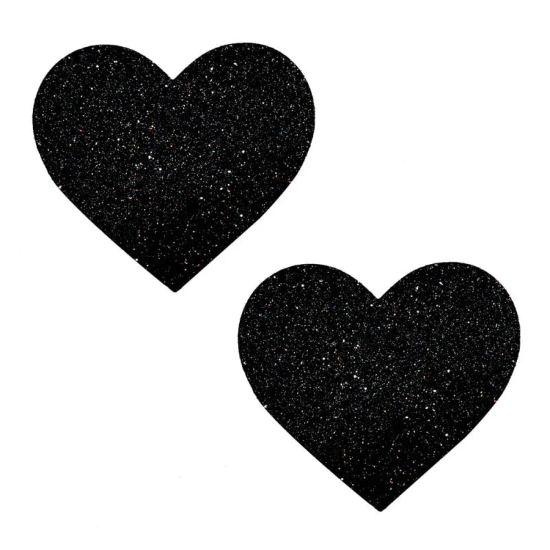 Black Malice Glitter I Heart U Nipztix Pasties - MyPleasure