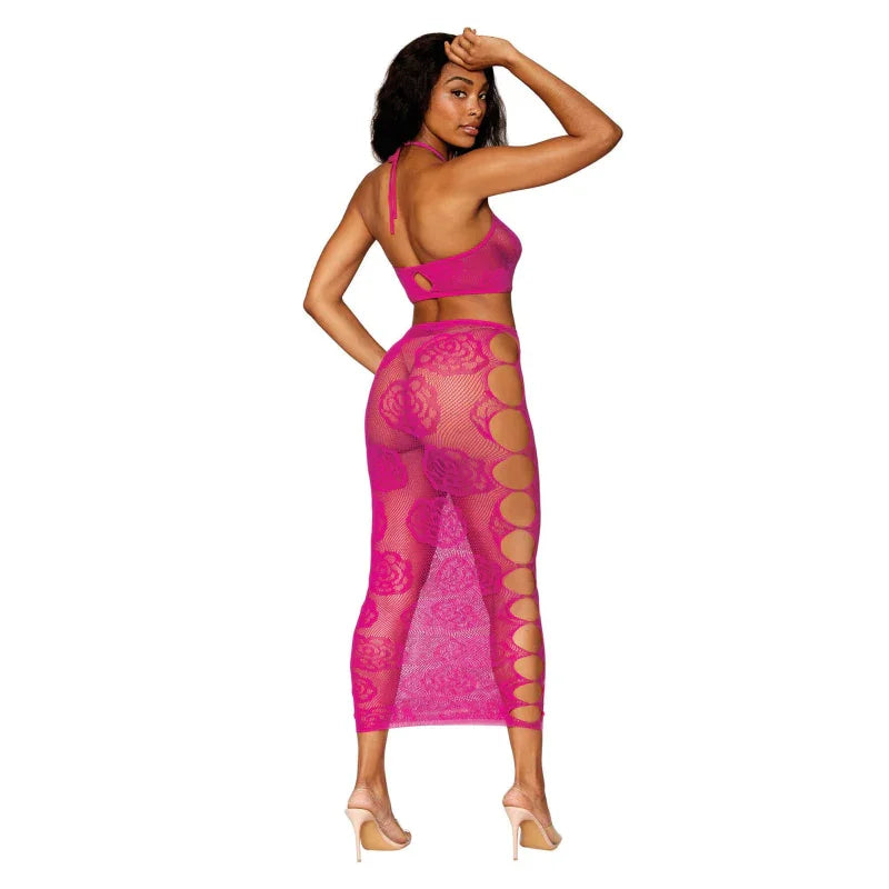 Bralette and Long Skirt - One Size - Beet - MyPleasure