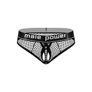 Cock Pit Net Cock Ring Thong - S/ M - Black - MyPleasure