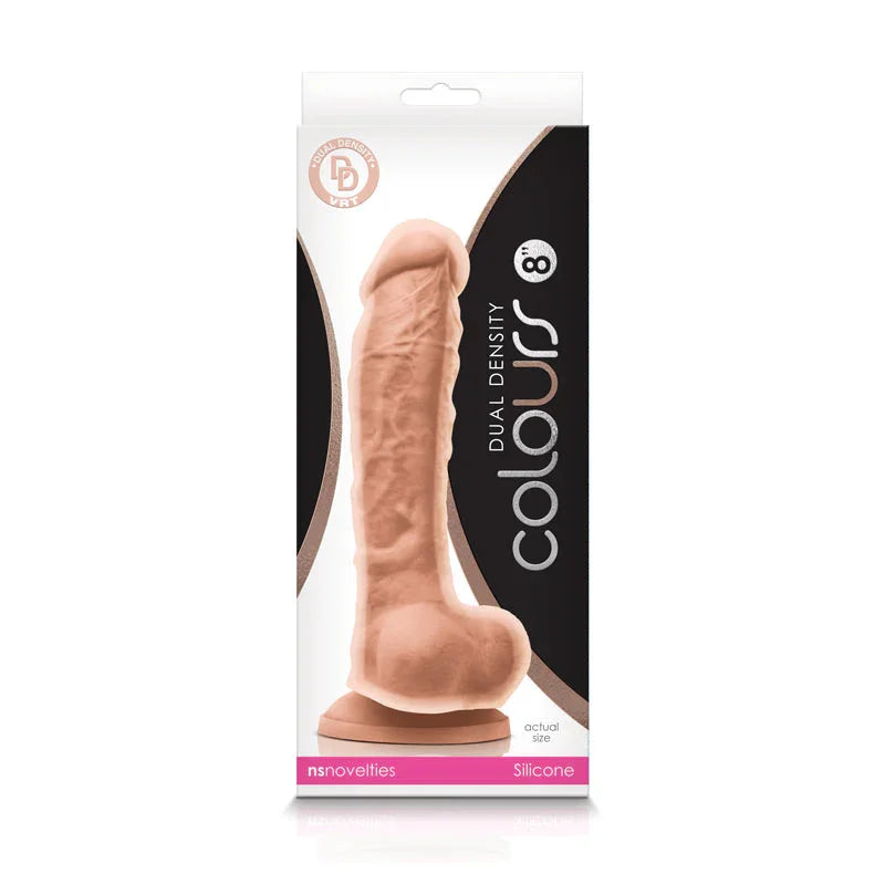 Colours - Dual Density - 8" Dildo - White - MyPleasure