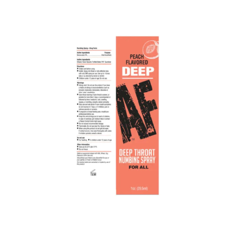 Deep Af Numbing Throat Spray 1 Oz - Peach - MyPleasure