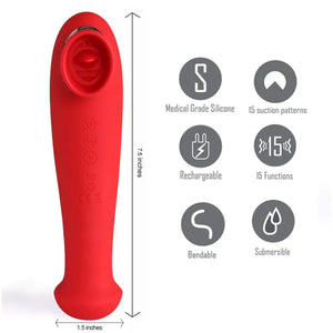 Destiny 15-Function Rechargeable Vibrating - Suction Wand - Cherry Red - MyPleasure