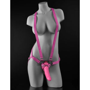 Dillio Pink - 7" Strap-on Suspender Harness Set - MyPleasure