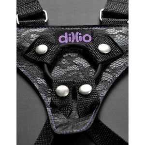 Dillio Purple - 6" Strap-on Suspender Harness Set - MyPleasure