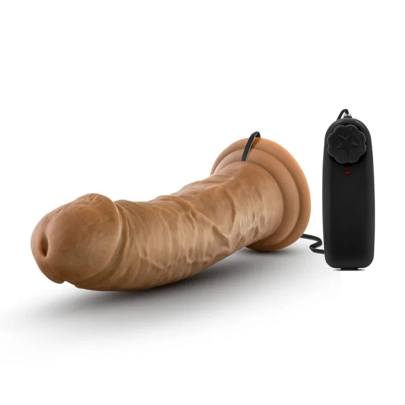 Dr. Skin - Dr. Joe - 8 Inch Vibrating Cock With Suction Cup - Mocha - MyPleasure