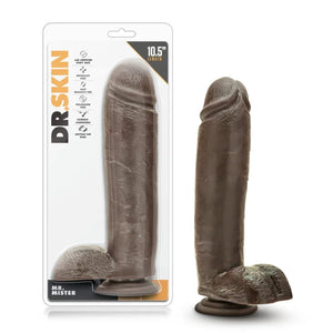Dr. Skin - Mr. Mister 10.5" Dildo With Suction Cup - Chocolate - MyPleasure