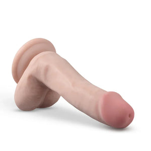 Dr. Skin Plus - 6 Inch Posable Dildo With Balls - Vanilla - MyPleasure