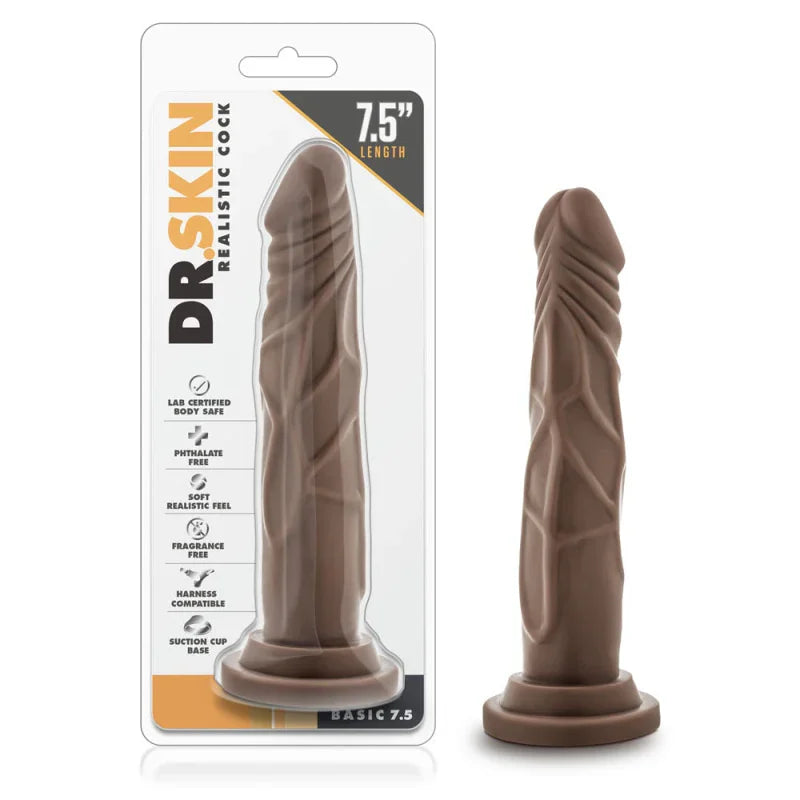 Dr. Skin - Realistic Cock - Basic 7.5 - Chocolate - MyPleasure