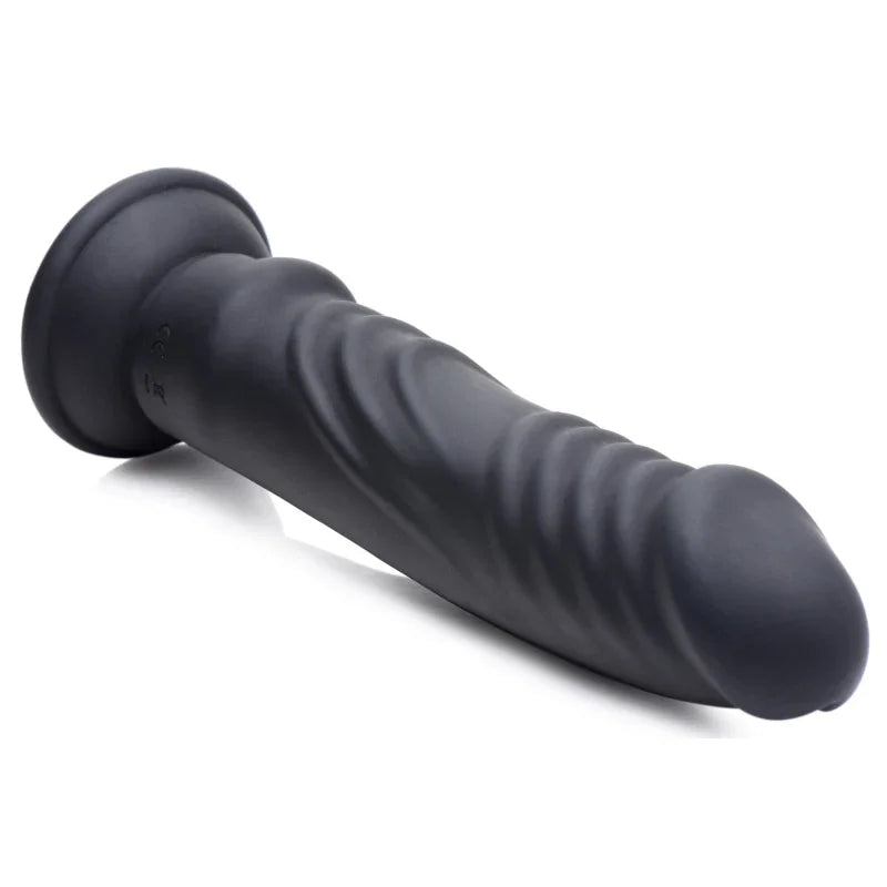 E-Stim and Vibrating Dildo With Remote - Black - MyPleasure
