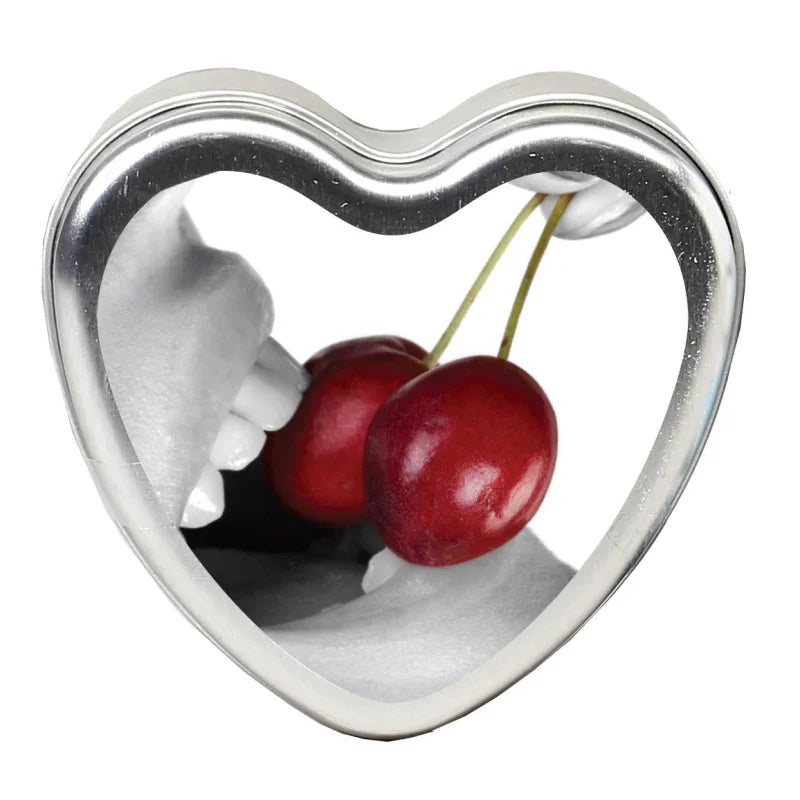 Edible Heart Candle - Cherry - 4 Oz. - MyPleasure