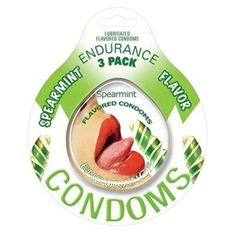 Endurance Condoms - Spearmint - 3 Pack - MyPleasure